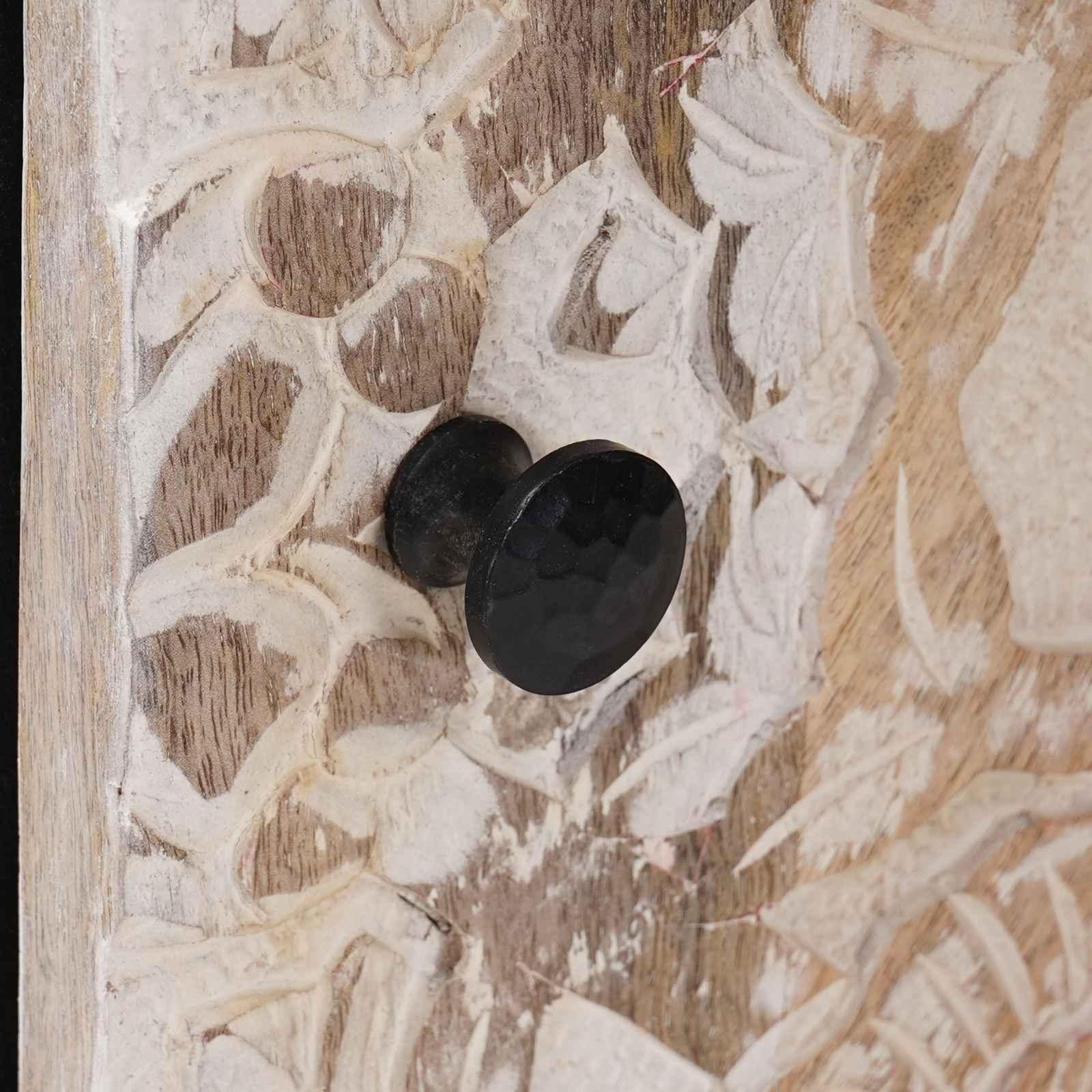 Vidaxl Stilvoller Badezimmerschrank aus Mangoholz, Weiß - Jetzt bis zu 34% sparen