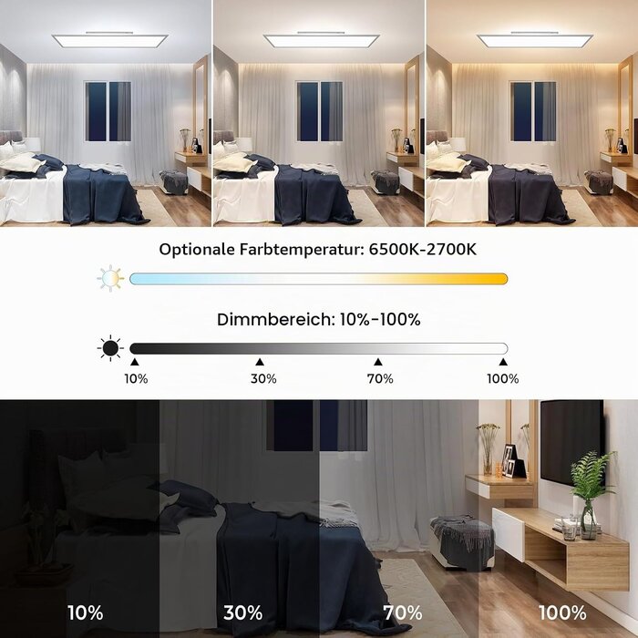 Moderne LED-Deckenleuchte 120x30 cm - Dimmbar mit Fernbedienung - bis zu 34% Rabatt