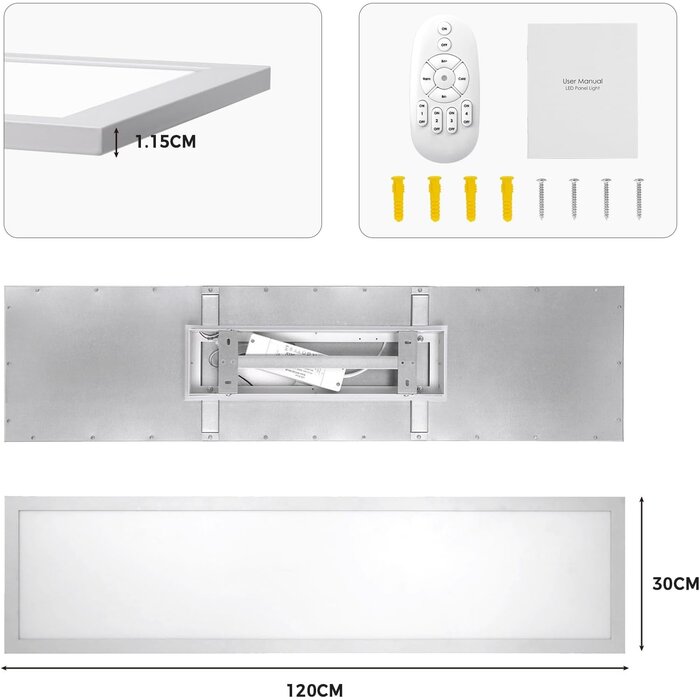 Moderne LED-Deckenleuchte 120x30 cm - Dimmbar mit Fernbedienung - bis zu 34% Rabatt
