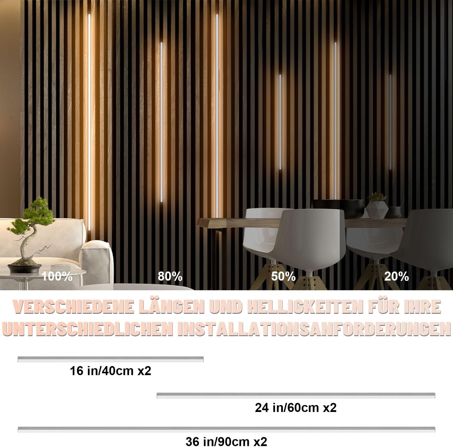 LED-Streifen Set für Akustikpaneele 6-tlg. - Warmweiß & Dimmbar - bis zu 34% sparen