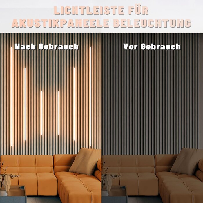LED-Streifen Set für Akustikpaneele 6-tlg. - Warmweiß & Dimmbar - bis zu 34% sparen