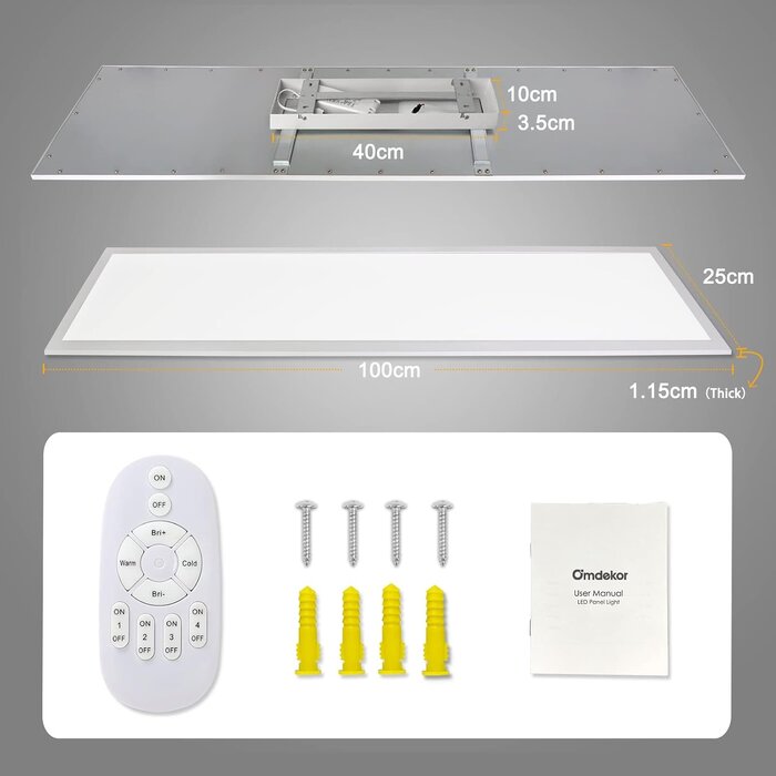 LED Deckenpaneel 100x25cm, 28W, dimmbar - bis zu 34% Rabatt