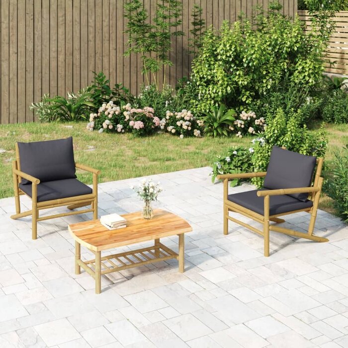 Vidaxl Bambus Gartentisch 90x55x37 cm - Natürliches Design - bis zu 34% sparen