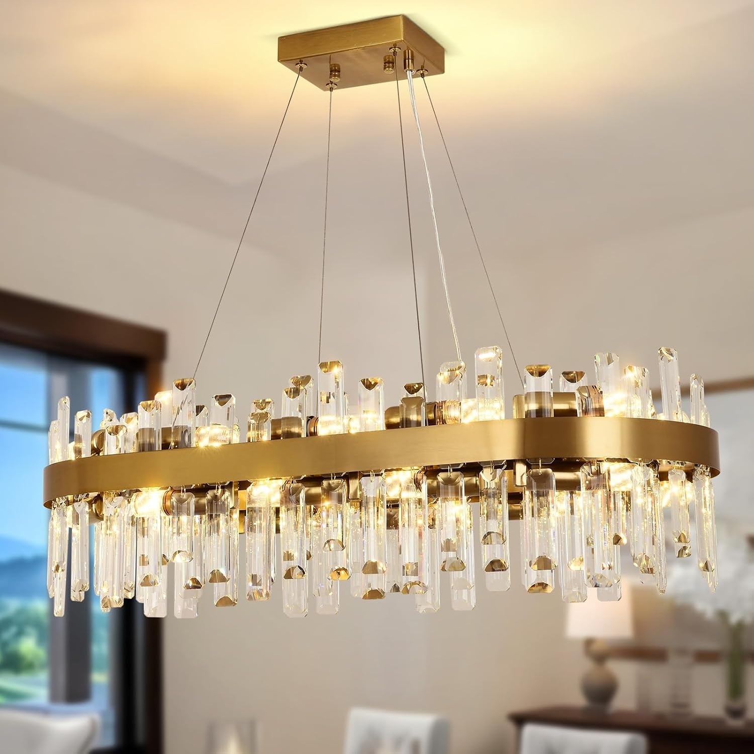 Luxus Kristall-Kronleuchter Gold Rund 80cm - Outlet bis zu 35% Rabatt