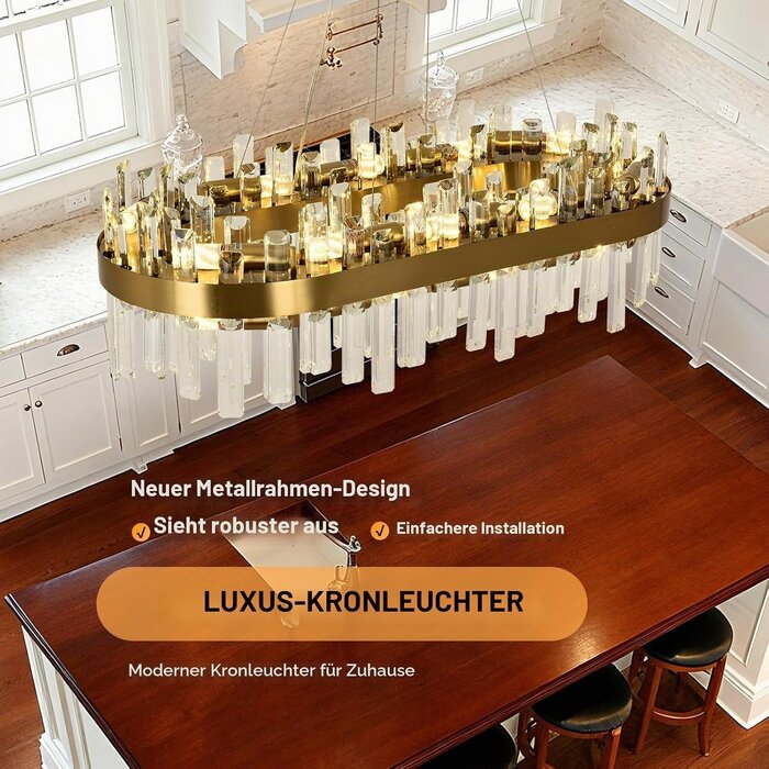 Luxus Kristall-Kronleuchter Gold Rund 80cm - Outlet bis zu 35% Rabatt