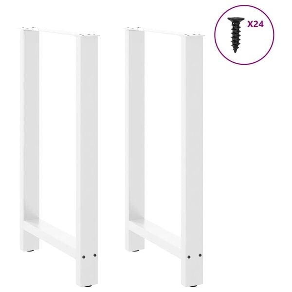 Vidaxl Bartischbeine 60x100 cm Stahl weiß - 2er-Set - bis zu 34% sparen