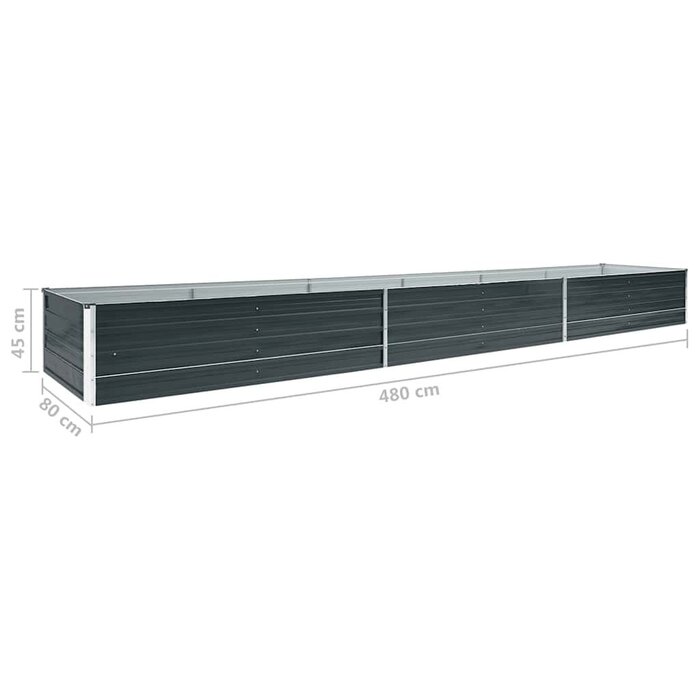Vidaxl XL Hochbeet aus Stahl, anthrazit, 480 cm - bis zu 34% Rabatt