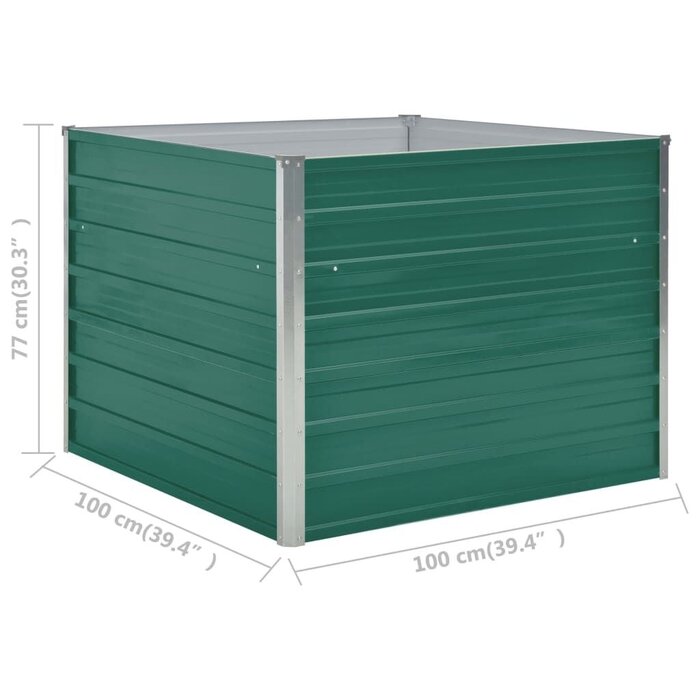 Vidaxl Hochbeet aus verzinktem Stahl 100x100x77 cm - Grün - bis zu 34% sparen