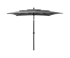 Vidaxl 3-lagiger Sonnenschirm 2,5x2,5m Anthrazit - Aluminiumgestell - 61% Rabatt