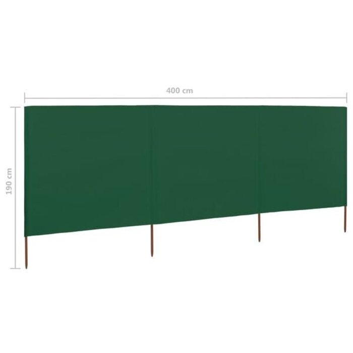 Vidaxl 3-tlg. Windschutz 400x160 cm - Grün - Bis zu 34% sparen
