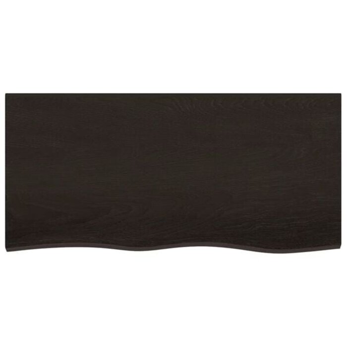 Vidaxl Massive Eichen-Waschtischplatte 100x50 cm, dunkelbraun - bis zu 31% sparen