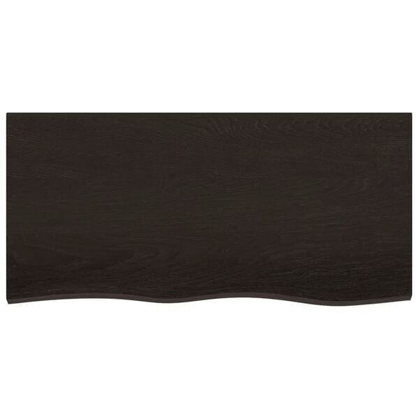 Vidaxl Massive Eichen-Waschtischplatte 100x50 cm, dunkelbraun - bis zu 31% sparen