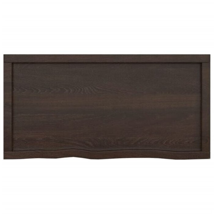 Vidaxl Massive Eichen-Waschtischplatte 100x50 cm, dunkelbraun - bis zu 31% sparen