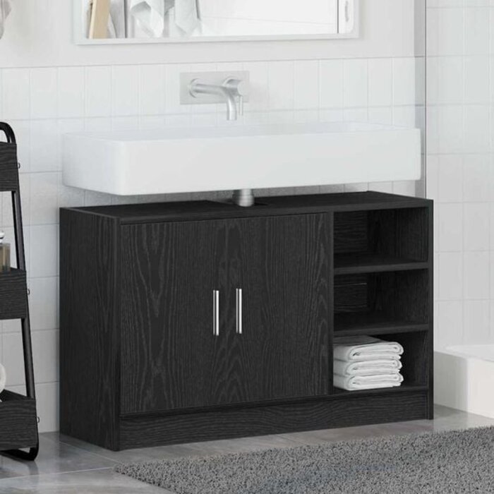 Vidaxl Badezimmerschrank in Schwarz-Eiche 90x29x55 cm - bis zu 34% Rabatt