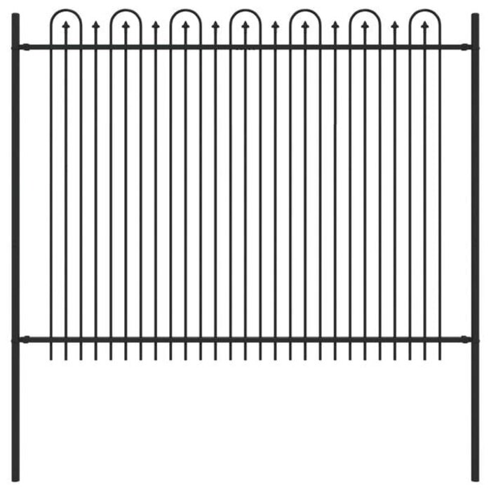 Vidaxl Spitzbogen-Zaunelement 200x200 cm - Schwarz - bis zu 34% Rabatt sparen