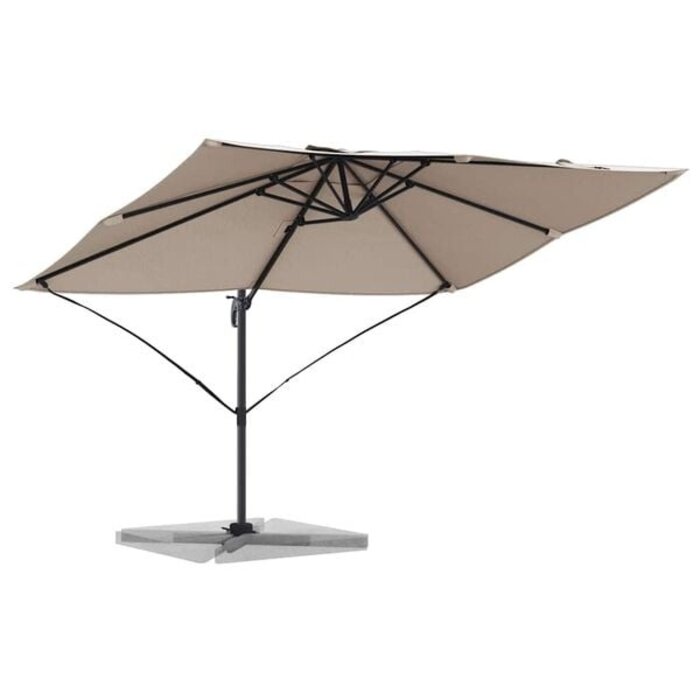 Vidaxl Luxus Ampelschirm 351x250 cm - Taupe - Bis zu 35% Rabatt