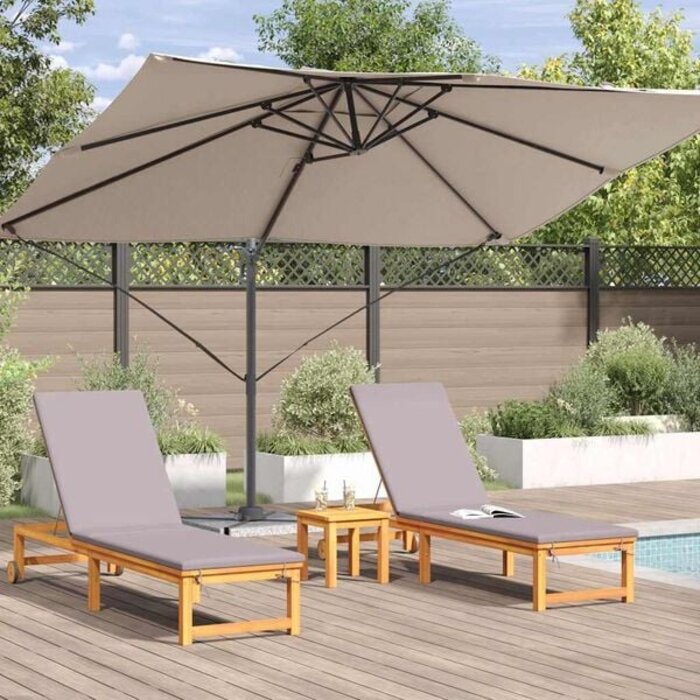 Vidaxl Luxus Ampelschirm 351x250 cm - Taupe - Bis zu 35% Rabatt
