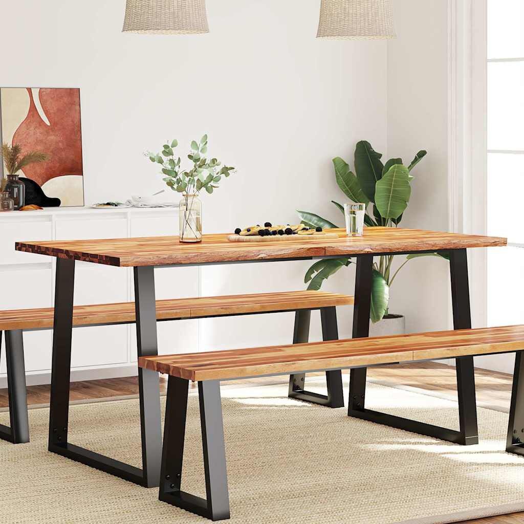 Massivholz-Esstisch mit Baumkante 160x80cm - 40% Rabatt