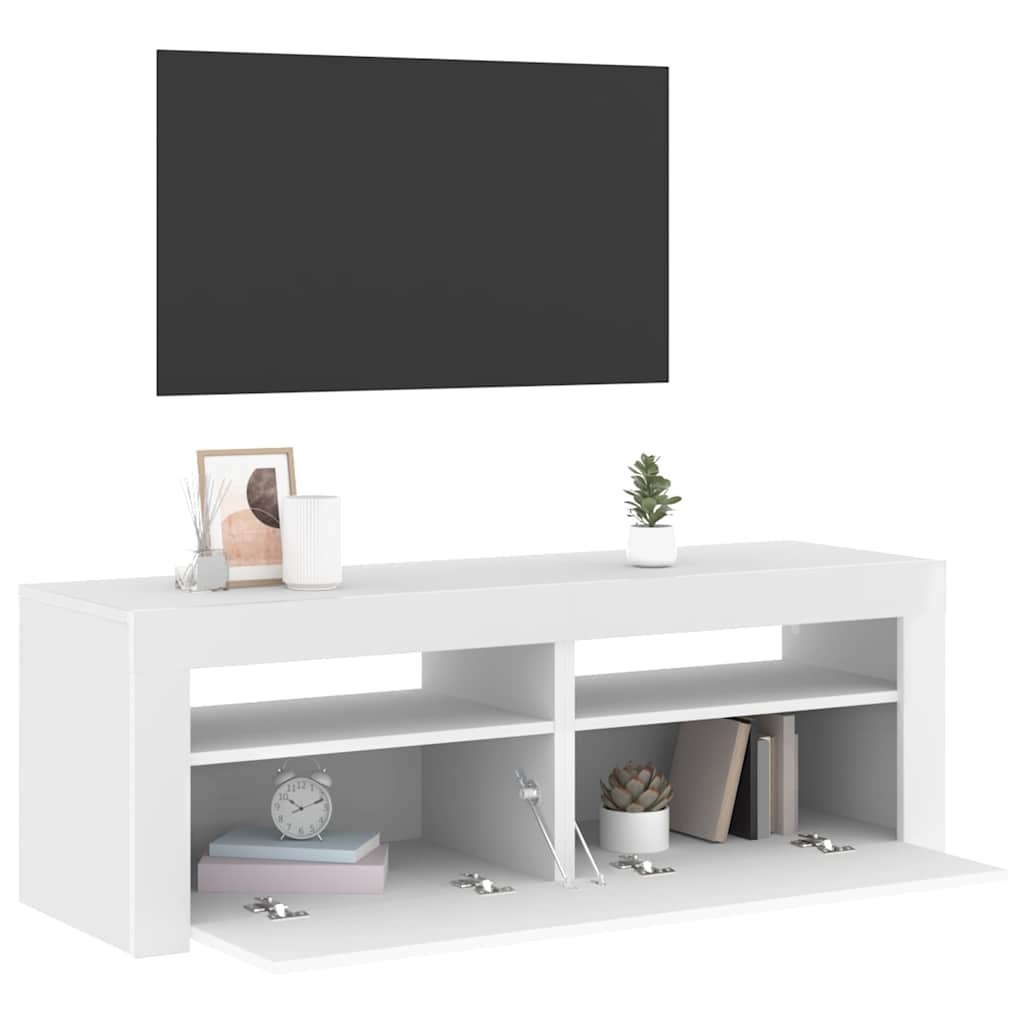 TV-Schrank mit LED-Beleuchtung 120cm - Weiß - 62% Rabatt