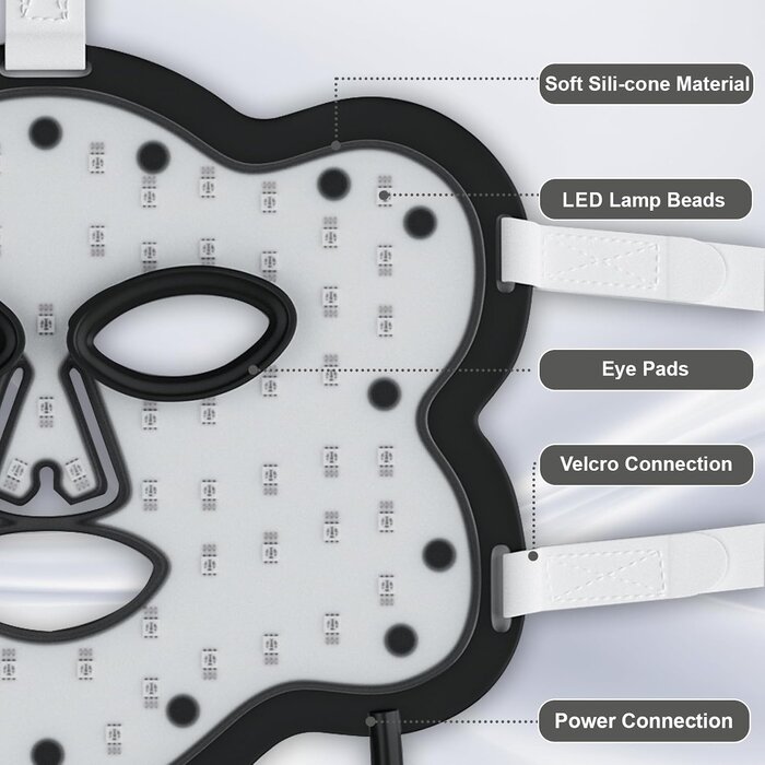 LED-Gesichtsmaske Rotlichttherapie - 29% Rabatt - Unbenutzt & Neuwertig