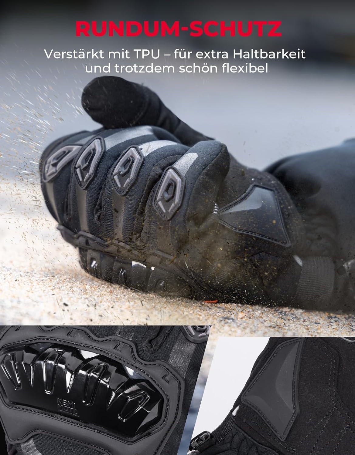 Beheizbare Motorradhandschuhe Größe L - Schwarz - 77% Rabatt