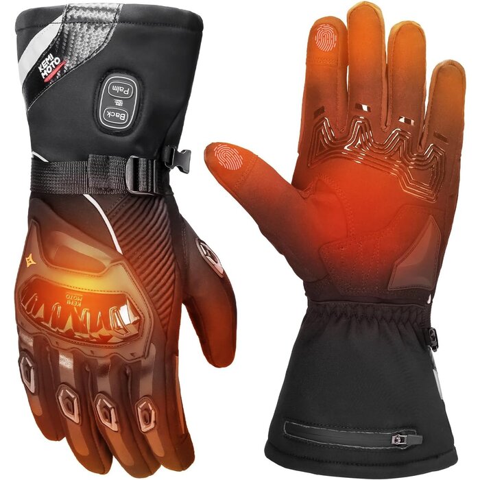 Beheizbare Motorradhandschuhe Größe L - Schwarz - 77% Rabatt