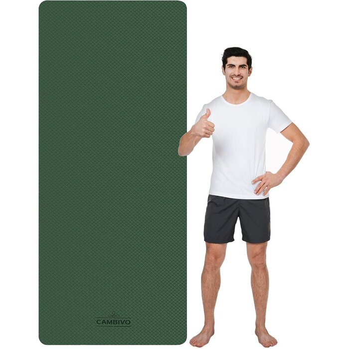 Extra große Yogamatte 213x81 cm TPE Grün/Schwarz - 40% Rabatt