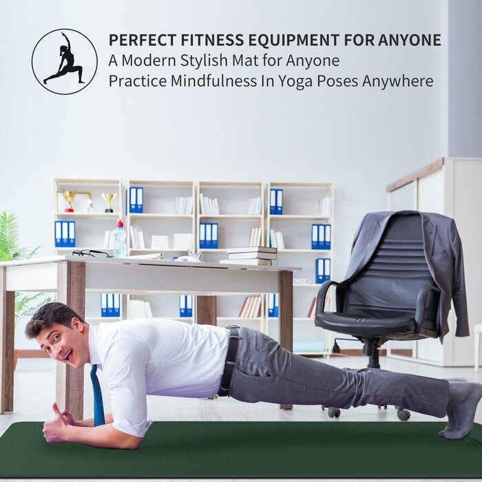 Extra große Yogamatte 213x81 cm TPE Grün/Schwarz - 40% Rabatt