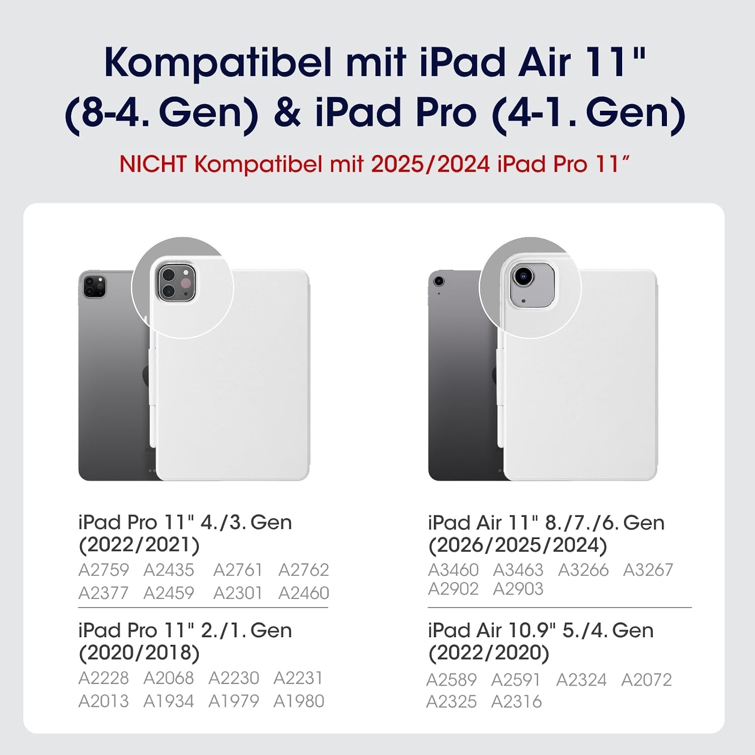 Magnetische iPad-Hülle - 29% Rabatt - Für Air 11, 10.9 & Pro 11 - Schwarz