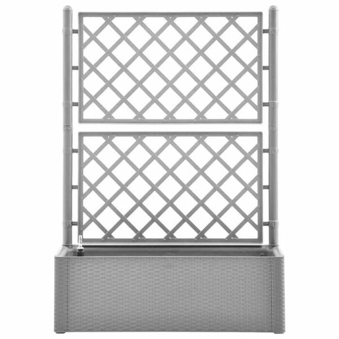 Pflanzkübel mit Rankgitter, 100x43x142cm, Steingrau - 58% Rabatt