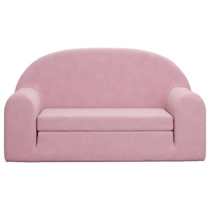 Kindersofa 2-Sitzer in Rosa - Weicher Plüsch - 51% Rabatt