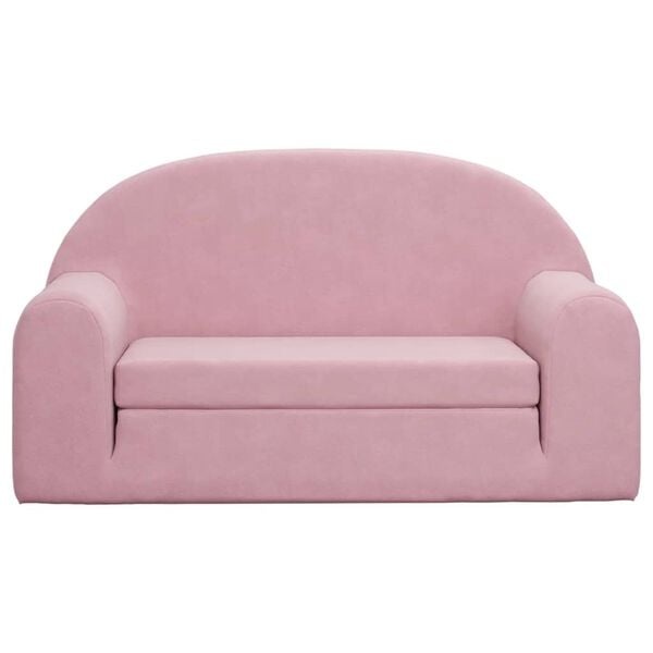 Kindersofa 2-Sitzer in Rosa - Weicher Plüsch - 51% Rabatt