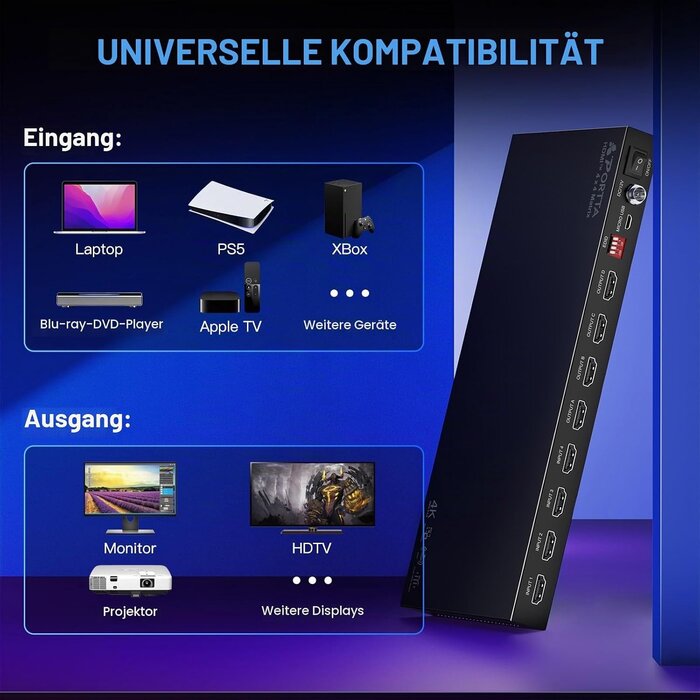 4x4 HDMI-Matrix 4K 60Hz mit Audio-Extractor - 30% Rabatt