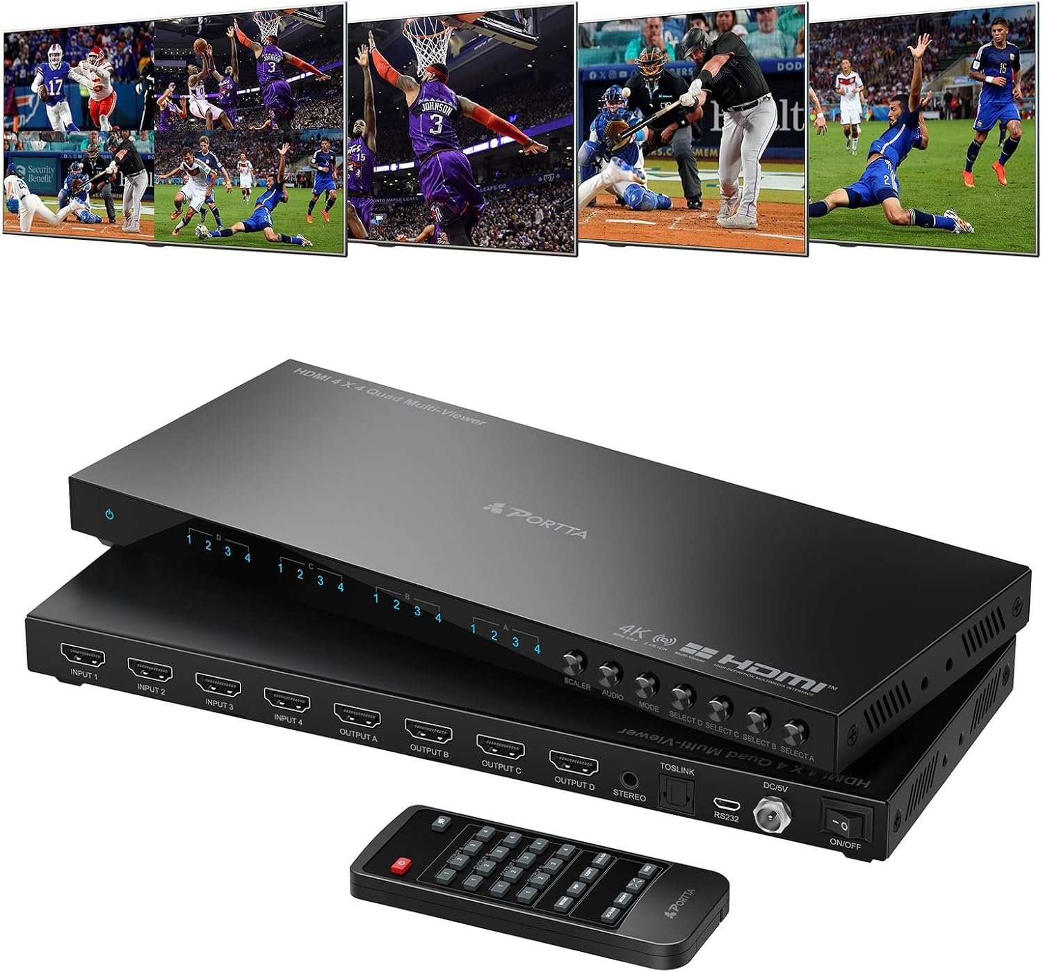 4x4 HDMI-Matrix 4K 60Hz mit Audio-Extractor - 30% Rabatt