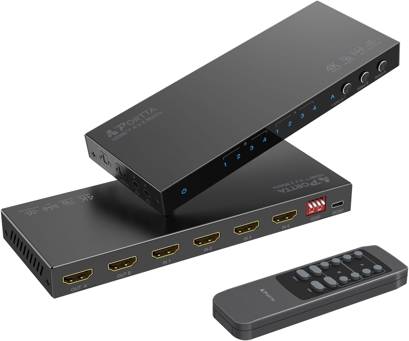 4x4 HDMI-Matrix 4K 60Hz mit Audio-Extractor - 30% Rabatt
