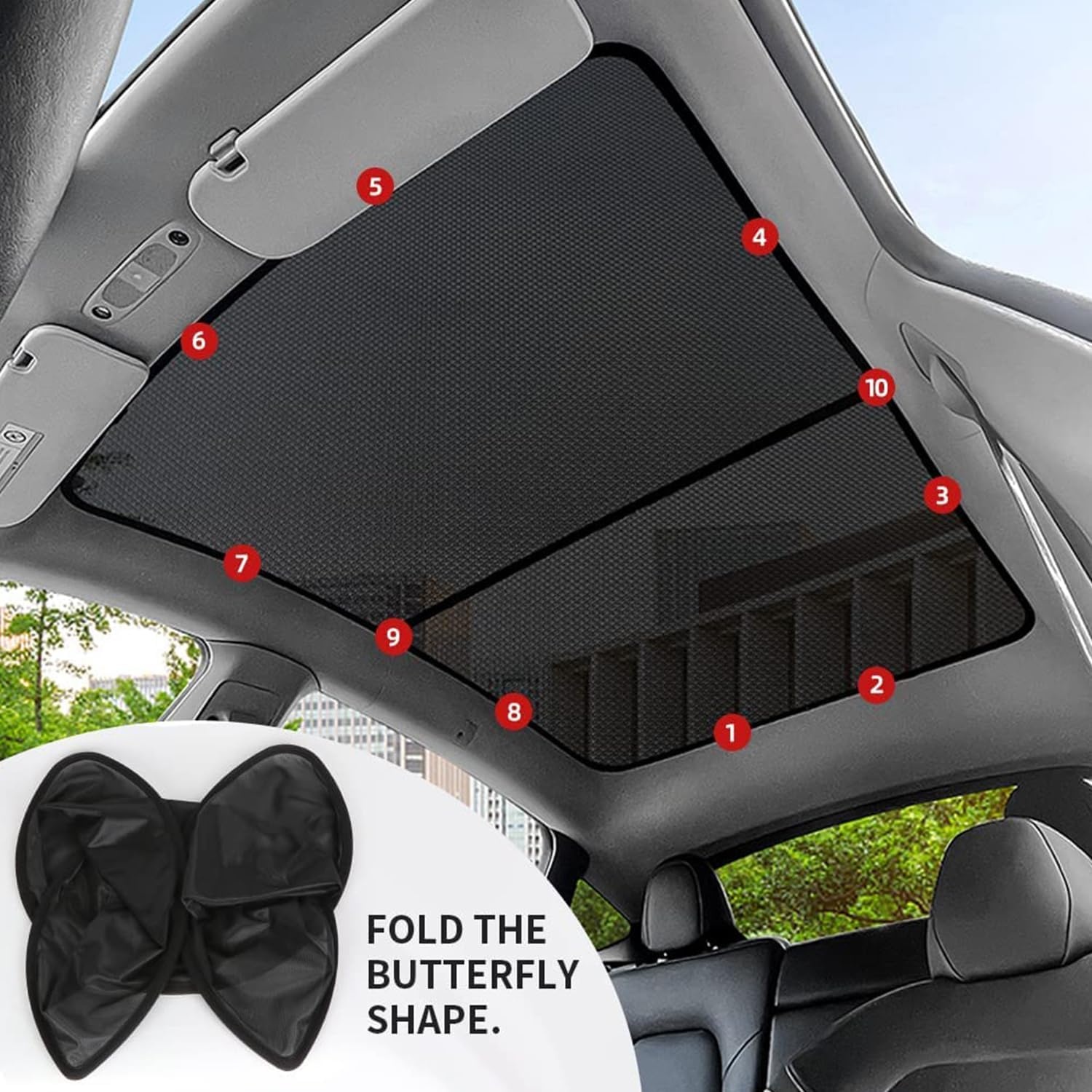 Sonnenschutz Panoramadach Tesla Model Y 2020-2024 - 44% Rabatt - 2-tlg. Set
