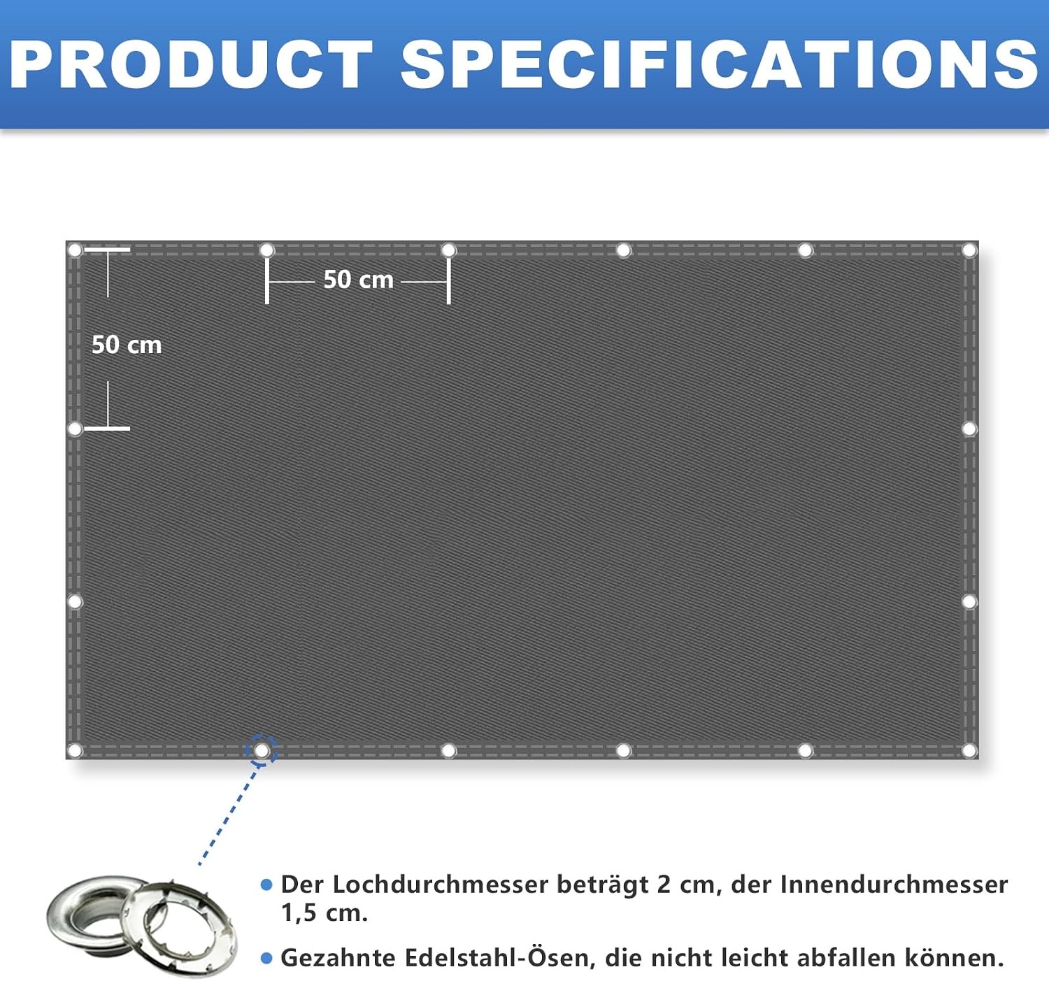 Sonnensegel 3x4m Rechteckig Dunkelgrau UV-Schutz - 34% Rabatt