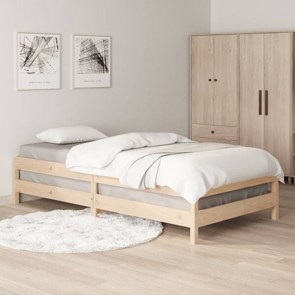 Stapelbett 90x190 cm aus massivem Kiefernholz - 46% Rabatt