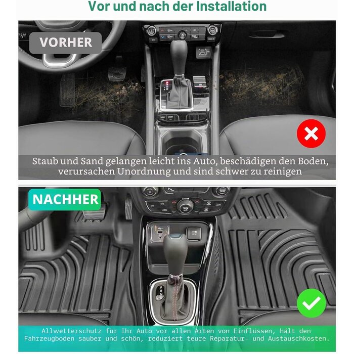 3D Allwetter Fußmatten Jeep Compass II (Benziner) - 53% Rabatt
