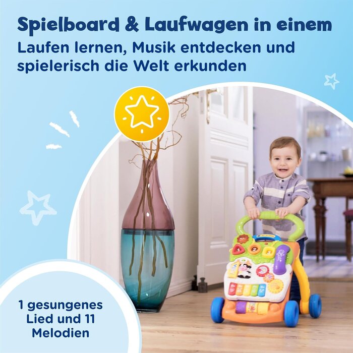 2-in-1 Lauflernwagen mit Spielboard - 45% Rabatt