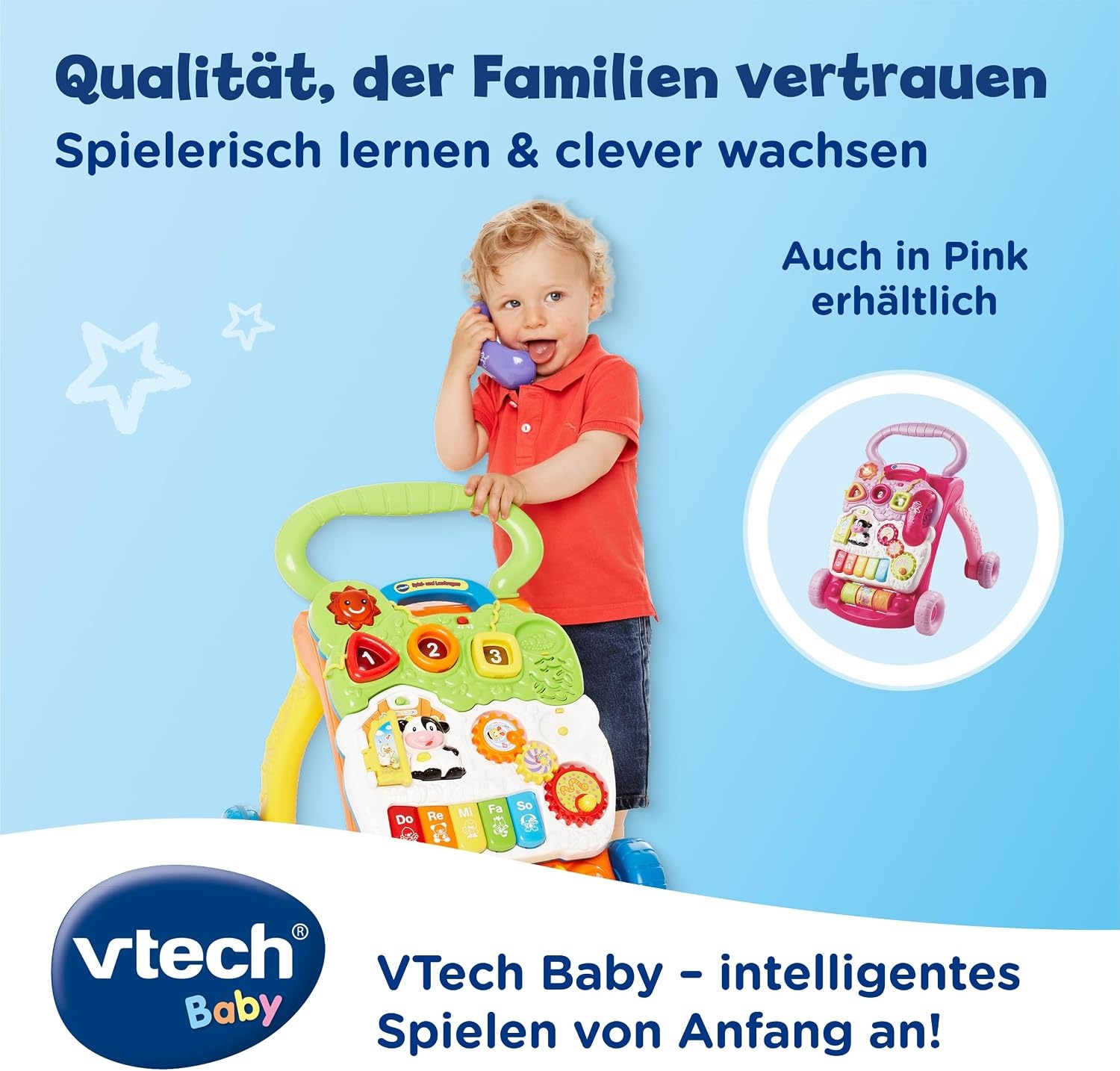 2-in-1 Lauflernwagen mit Spielboard - 45% Rabatt
