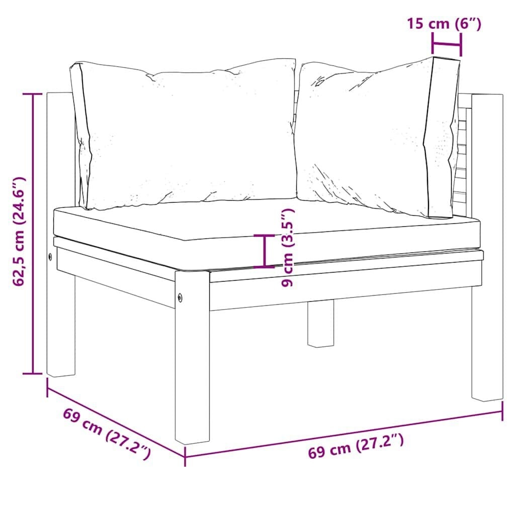 Modulares Ecksofa-Set aus Akazienholz, 2-teilig - 35% Rabatt