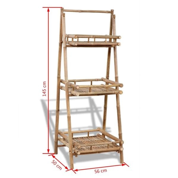 Pflanzenregal 3-stöckig klappbar Bambus 56x50x145 cm - 34% Rabatt