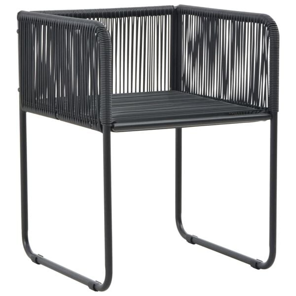 4er Set Gartenstühle mit Kissen Poly-Rattan Schwarz - 35% Rabatt