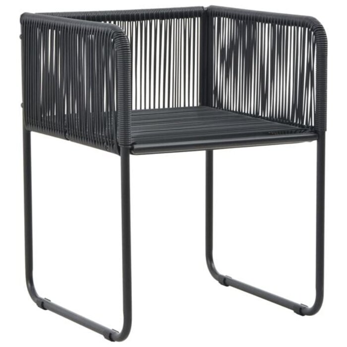 4er Set Gartenstühle mit Kissen Poly-Rattan Schwarz - 35% Rabatt