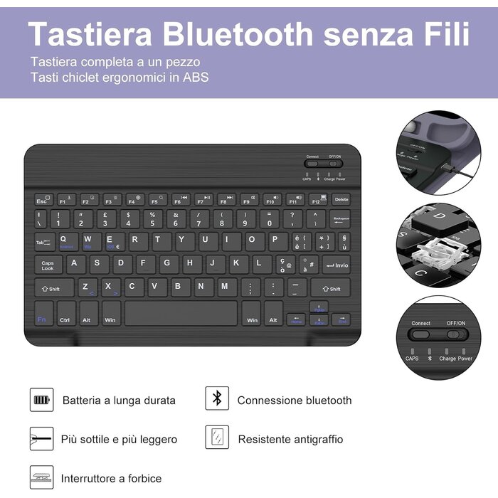 Jademall iPad 10./11. Gen Tastaturhülle Italienisches Layout Violett - 31% Rabatt