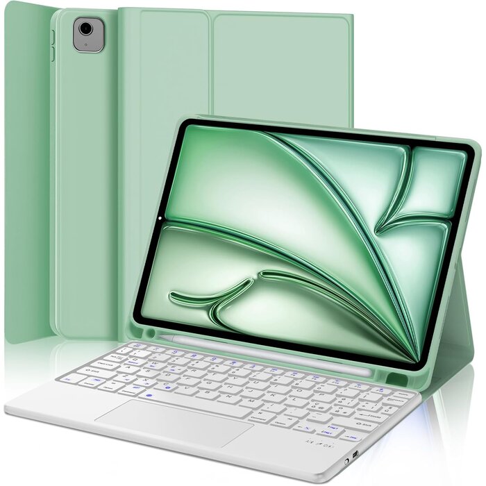 iPad Air 11 Zoll Tastaturhülle Hellgrün QWERTY - 32% Rabatt
