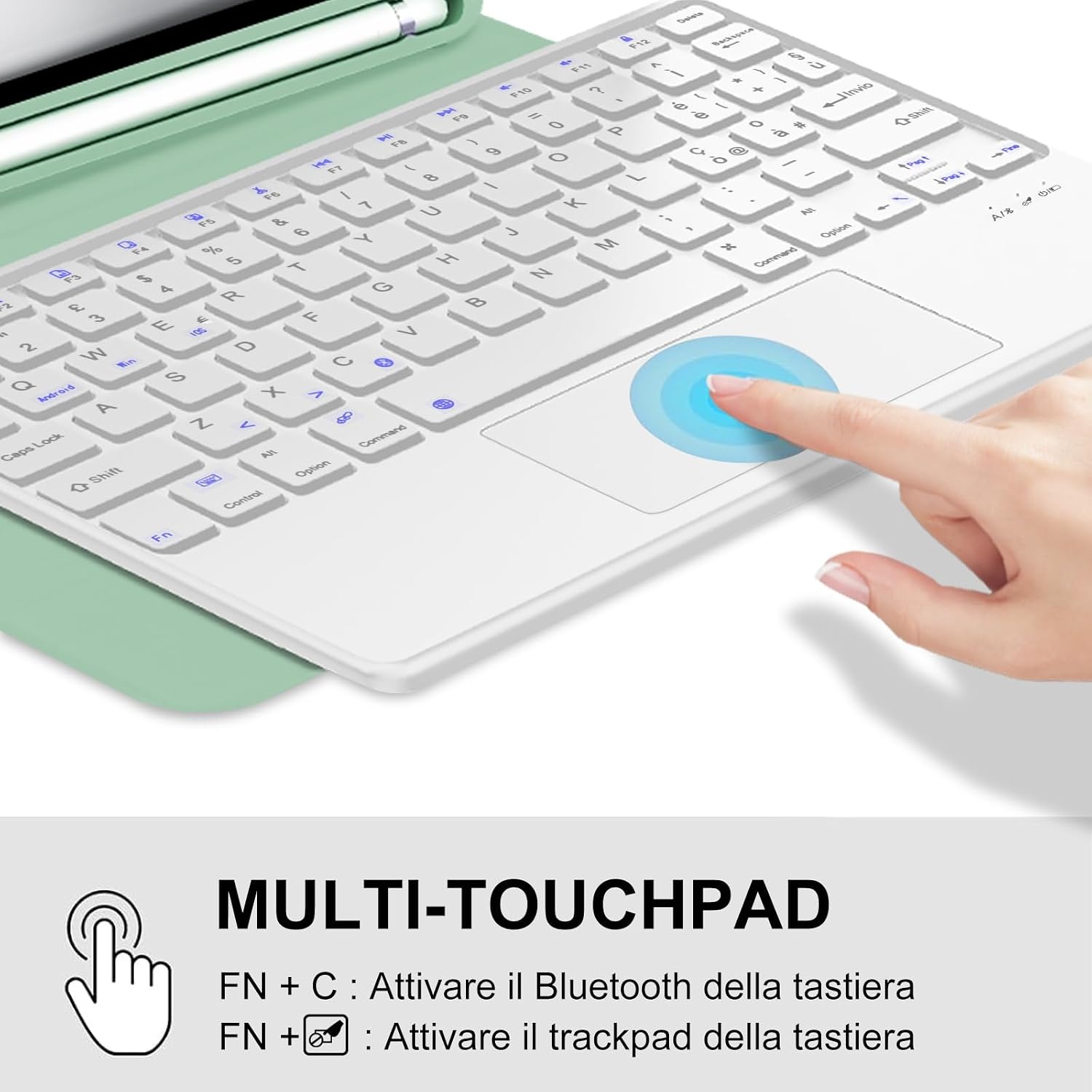 iPad Air 11 Zoll Tastaturhülle Hellgrün QWERTY - 32% Rabatt