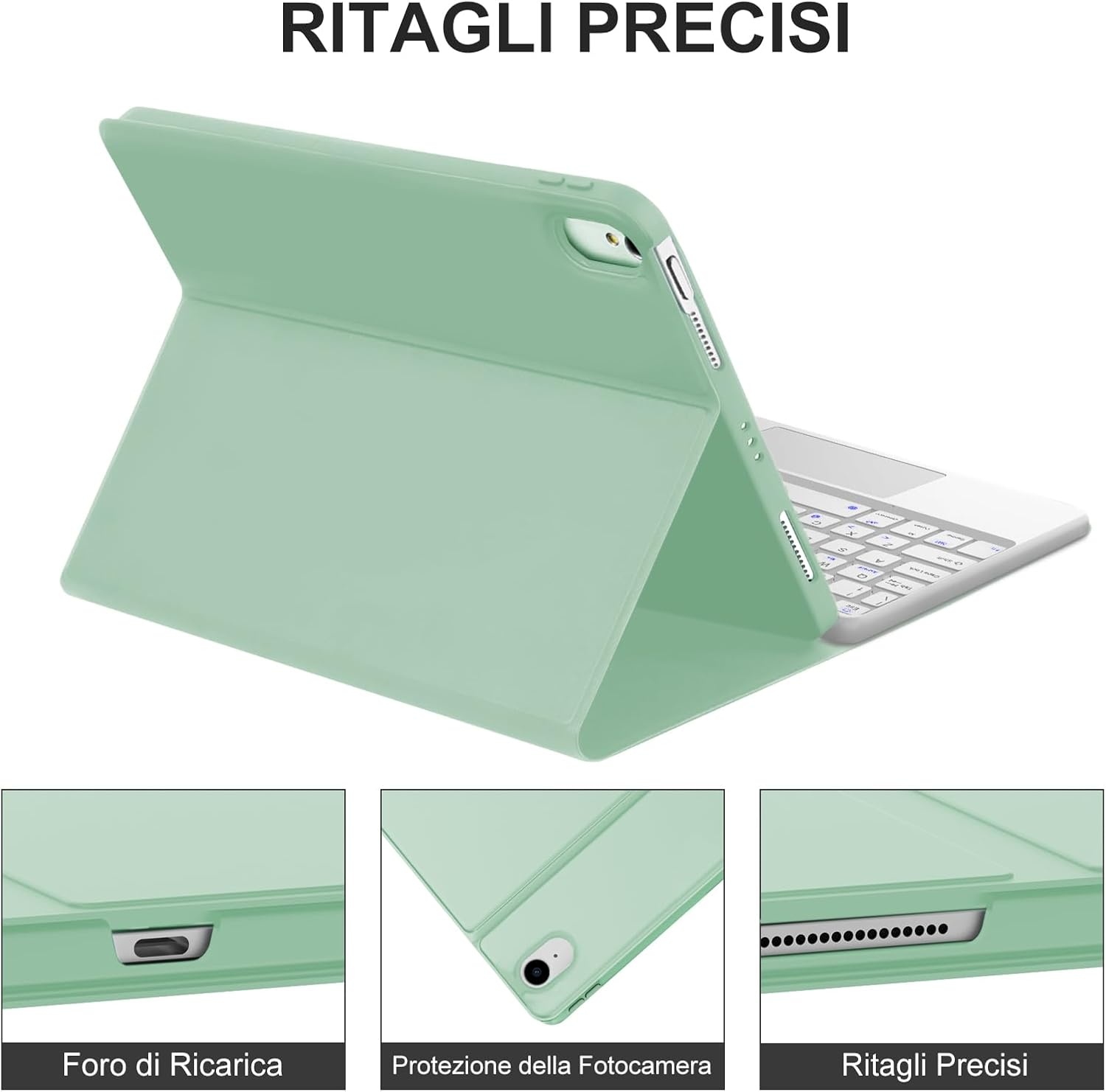 iPad Air 11 Zoll Tastaturhülle Hellgrün QWERTY - 32% Rabatt