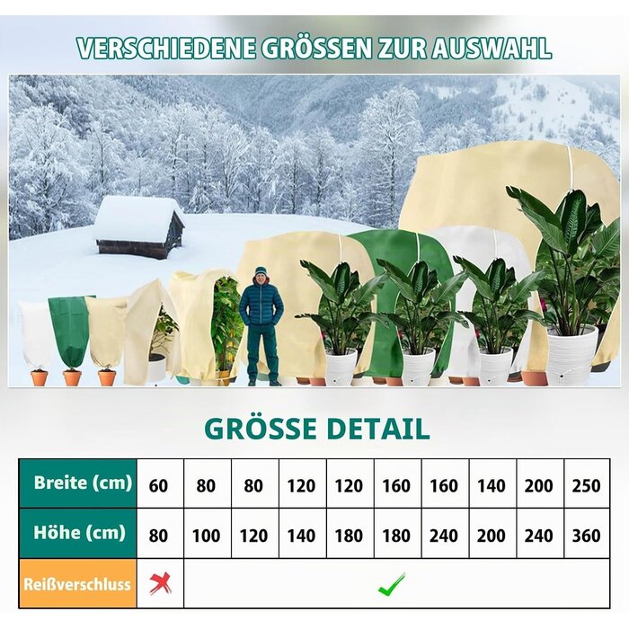 Winterschutzhülle 160x240 cm, beige - 28% Rabatt